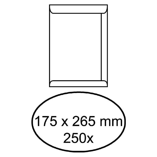 Izzy - Umschlag Tat Izzy 175x265mm Selbstadhäsion 100gr Weiß | Box ein 250 Stück