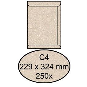 Quantore -  Envelop akte C4 229x324mm creme kraft 250 stuks