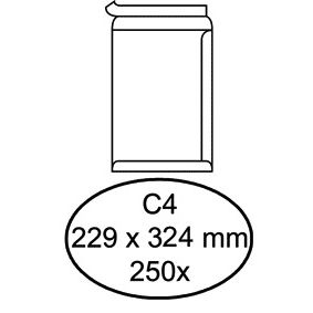 Quantore -  Envelop akte C4 229x324mm zelfklevend wit 250 stuks