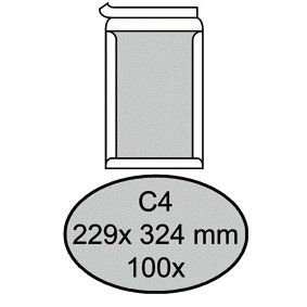 Quantore - Posterior de tablero para sobres C4 229x324mm autoadhesivo blanco 100 piezas