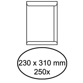 IEZZY - Busta atto 230x310mm autoadesiva 100gr bianco 250 pezzi