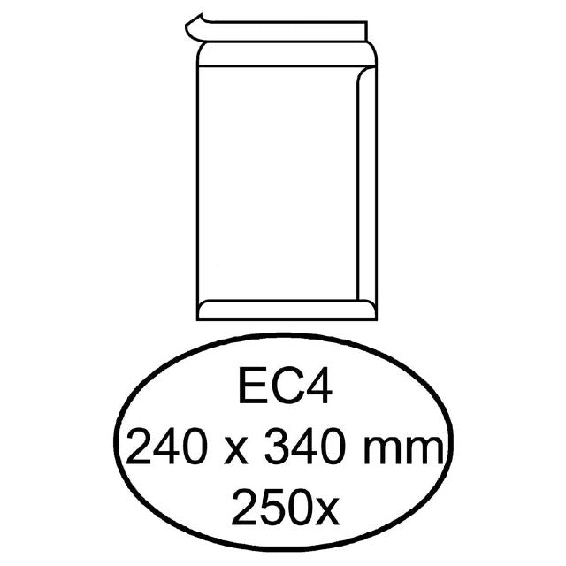 Quantore - Umschlag Deed EC4 240x340mm Selbstadhäsiv weiß 250 Stück