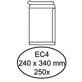 Hermes - Busta atto EC4 240x340mm autoadesiva scatola bianca da 250 pezzi