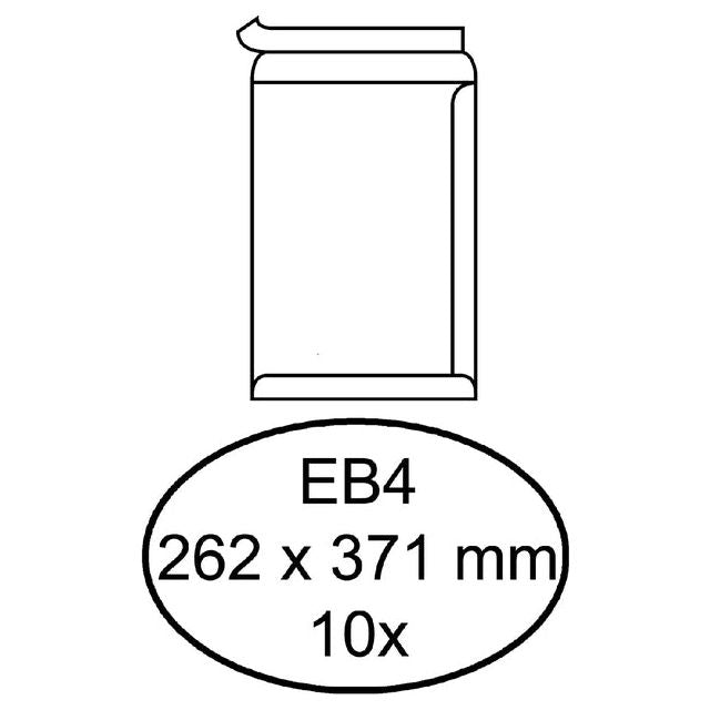 Hermes - Einhülle Tat EB4 262x371mm selbstadhäsiv weißer Anzug von 10 Teilen