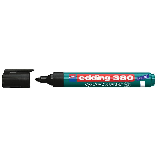 Edding - Felt -tip Edding 380 Flipover autour de 1,5-3 mm noir | Boîte extérieure une pièce de 10