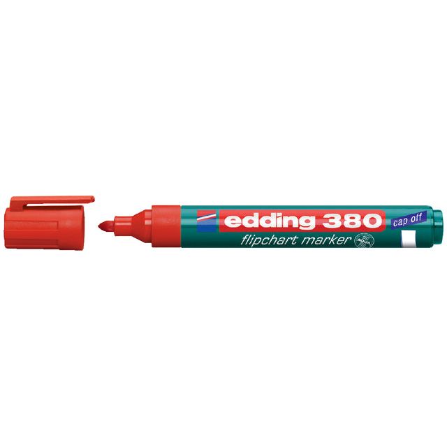 Edding - Felt -Tip Edding 380 Flipover autour de 1,5-3 mm rouge | Boîte extérieure une pièce de 10