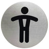 Durevole: pittogramma informativo 4905 WC uomo rotondo 83 mm | 5 pezzi