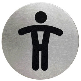 Durable - Panneau d'information pictogramme 4905 hommes de toilette rond 83mm | 5 pièces