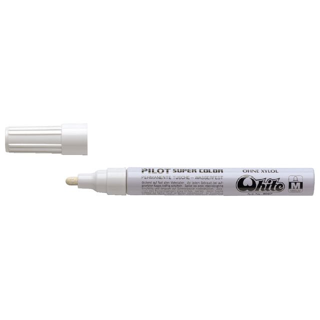 Pilot - Viltstift PILOT Super SC-W-M lakmarker rond wit 2mm | 12 stuks