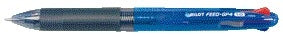 Pilot -  Balpen  Begreen 4kleuren Feed GP4 medium blauw | 10 stuks