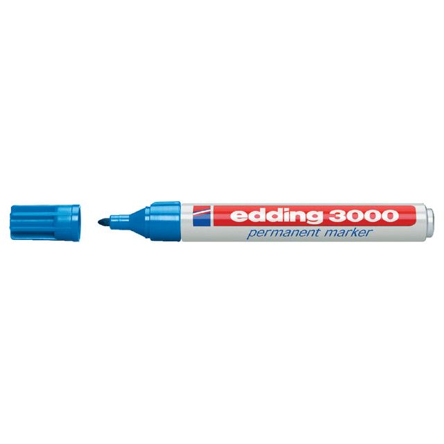 Edding - Viltstift edding 3000 rond lichtblauw 1.5-3mm