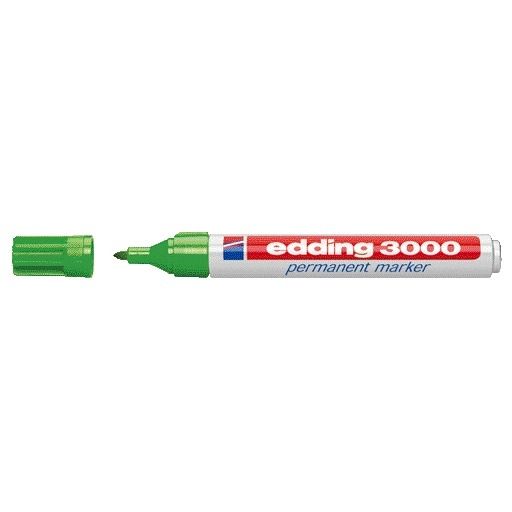 Edding - Rotulador 3000 redondo 1,5-3 mm verde claro | 10 piezas