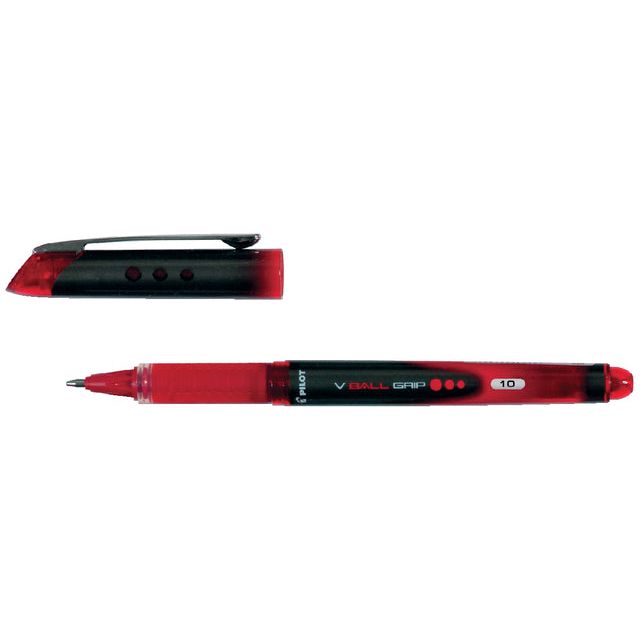 Pilot - Rollerpen PILOT V-Ball grip VB10 rood 0.6mm