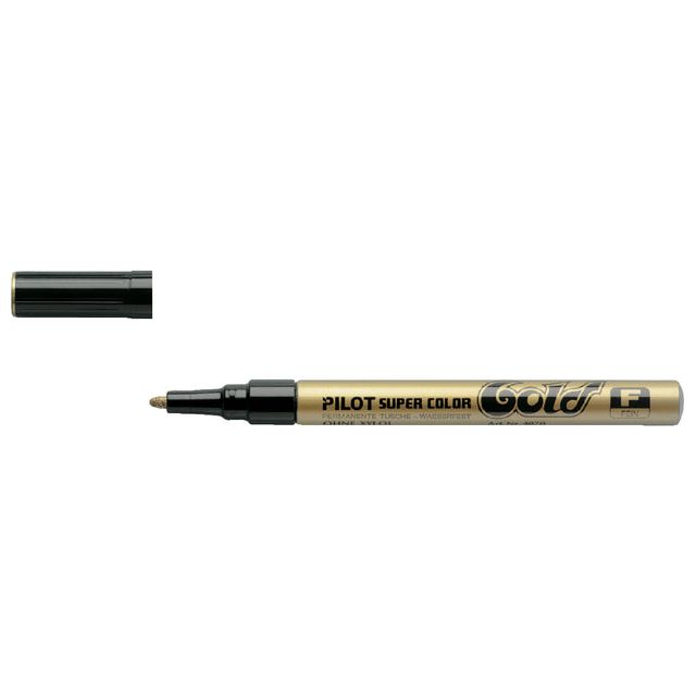 Pilot - Viltstift PILOT Super SC-G-F lakmarker rond goud 1mm | 12 stuks