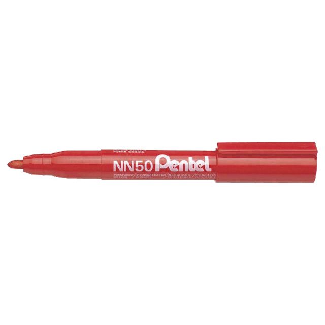 Pentel - Viltstift pentel nn50 rond 1.3-3mm rood | 12 stuks