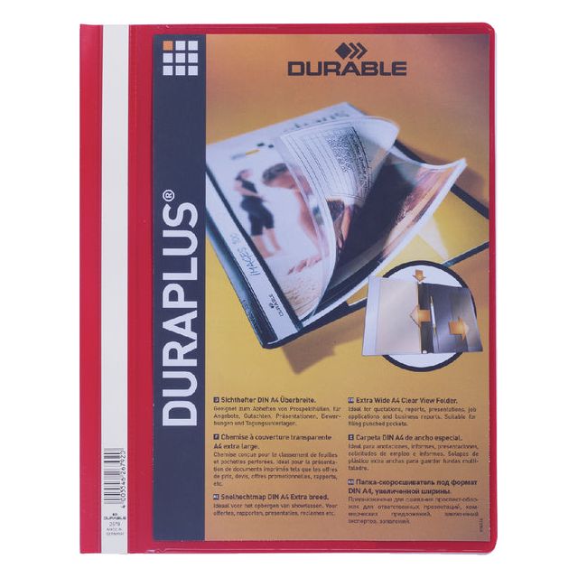 Durable - Snelhechtmap Duraplus A4 rood