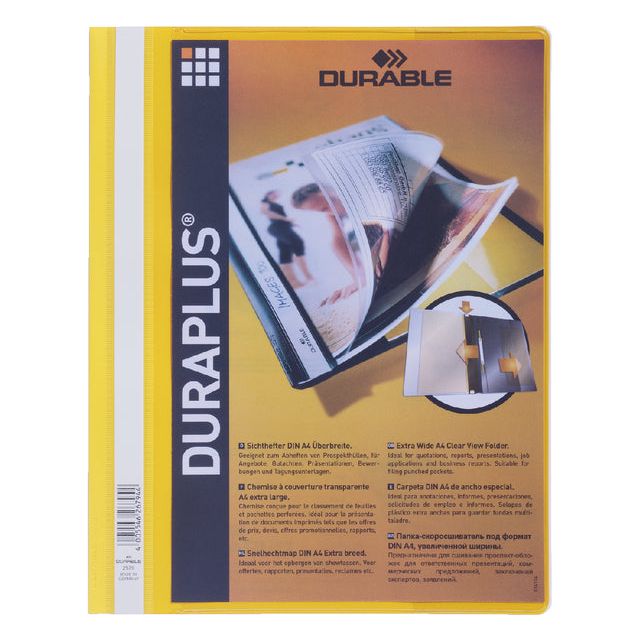 Durable - Snelhechtmap Duraplus A4 geel | 25 stuks