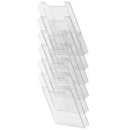 Exacompta - Porta brochure da parete A4 6 scomparti verticale trasparente trasparente