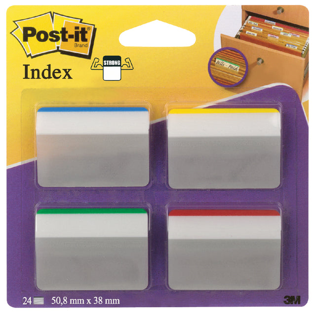 Post-it - Indextabs 686 38x50.8mm strong gebogen assorti | 6 stuks