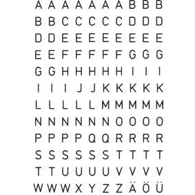 HERMA - Etichetta 4154 5mm lettera A-Z nera su trasparente | 10 pezzi