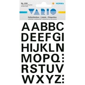 HERMA - Label 4163 15mm letters A-Z black | 10 pieces