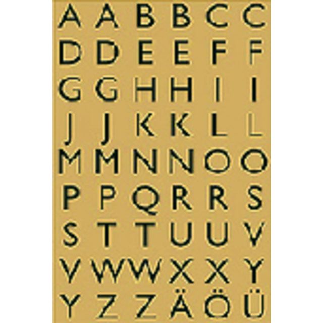 HERMA - Etiket 4145 13x12mm letters A-Z zwart op goud | 10 stuks