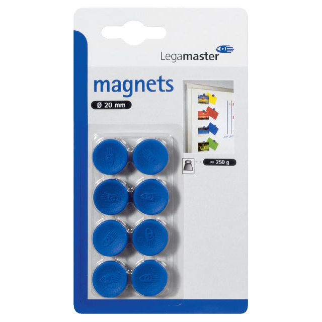 LEGAMASTER - MAGNET Legamaster 20mm 250gr Blue | Blister une pièce à 8 ans | 10 morceaux