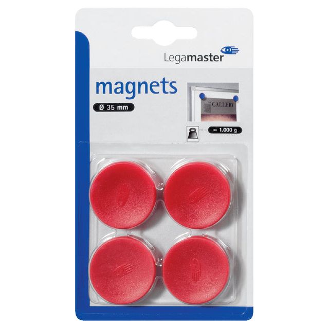 LEGAMASTER - MAGNET LEGAMASTER 30MM 850GR ROUGE | Blister un 4 pièces | 10 morceaux