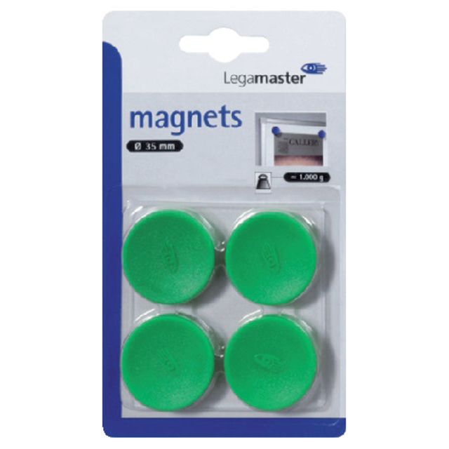 LEGAMASTER - MAGNET LEGAMASTER 35MM 1000 GR Green | Blister un 4 pièces