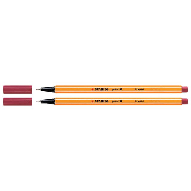 Stabilo - Fineliner point 88/50 donker rood | 10 stuks