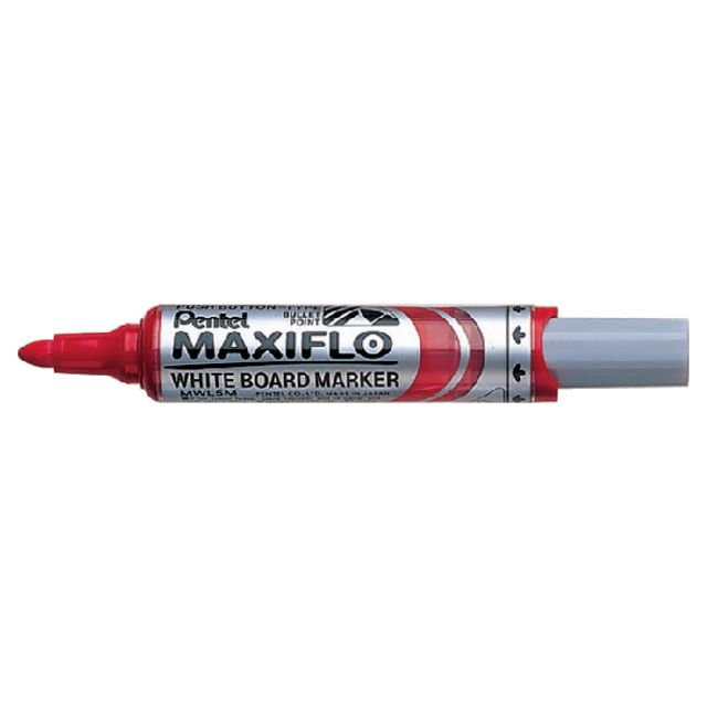 Pentel - Filztip Stift Pentel MWL5M Whiteboard 3mm rot | Außenschachtel ein 12 Stück