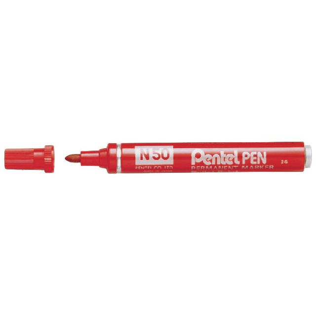 Pentel - Viltstift N50 rond rood 1.5-3mm | 12 stuks