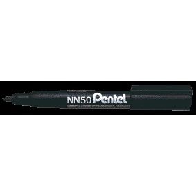 Pentel -  Viltstift  nn50 rond 1.3-3mm zwart | 12 stuks