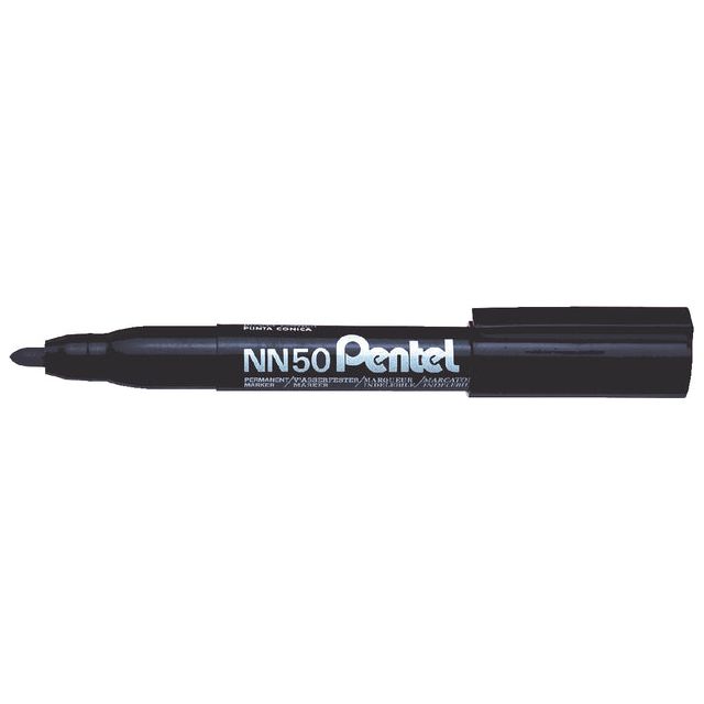 Pentel - Felt -Tip Pen Pentel NN50 environ 1,3-3 mm noir | Boîte extérieure une pièce 12