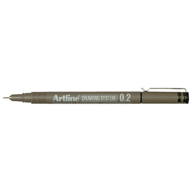 Artline - Fineliner Artline technique 0,2 mm noir | Boîte extérieure une pièce 12