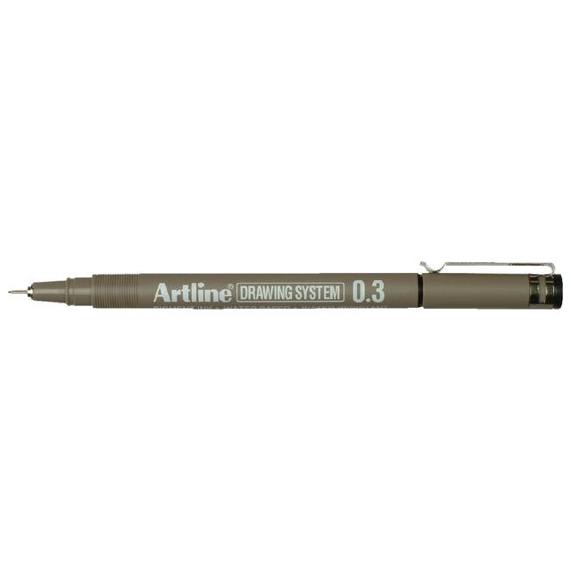 Artline - Fineliner Artline technique 0,3 mm noir | Boîte extérieure une pièce 12