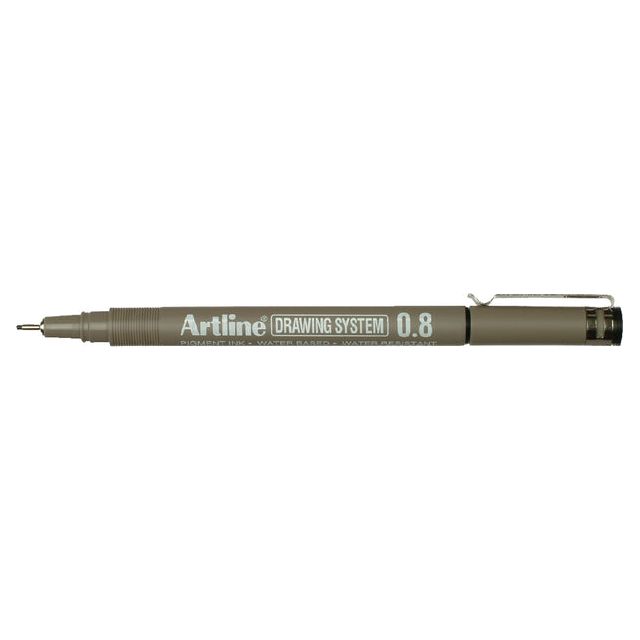 Artline - Fineliner Artline technique 0,8 mm noir | Boîte extérieure une pièce 12