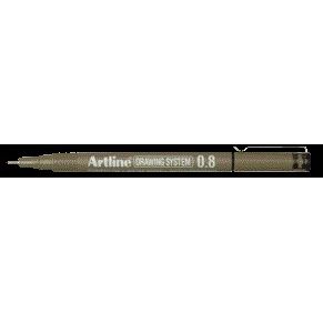 Artline -  Fineliner  technisch 0.8mm zwart | 12 stuks