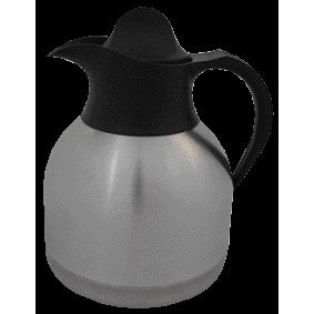Quantore -  Thermoskan koffiekan 1liter roestvrijstaal zwarte dop