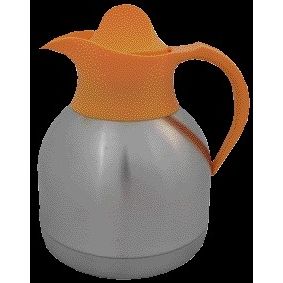 Quantore - Thermos flask teapot 1 liter stainless steel yellow cap