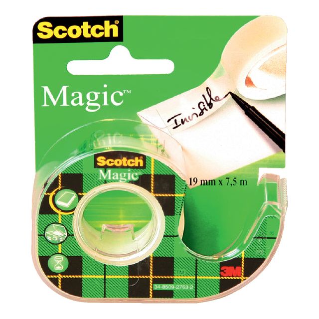 Scotch - plakband Magic e, ft 19 mm x 7,5 m, blister met dispenser