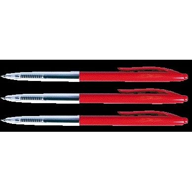 Quantore - Ballpoint pen push button red medium