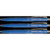 Quantore -  Balpen drukknop en metalen clip blauw