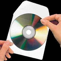 Djois -  Cd/dvd hoes  127x127mm met klep zelfklevend transparant 10 stuks