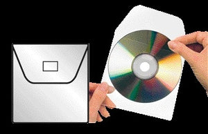 Djois -  Cd/dvd hoes  127x127mm klep tr 25st | 6 stuks