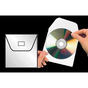 Djois -  Cd/dvd hoes  127x127mm klep zelfkl tr 100st