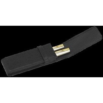 Van der Spek - Pencil case 322 2-piece grain leather black