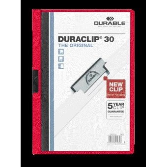 Durable - Dossier à clips Duraclip A4 3mm 30 feuilles rouge | 25 pièces