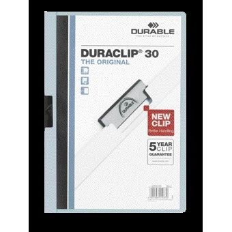 Durable -  Klemmap  duraclip a4 3mm 30v lichtblauw | 25 stuks