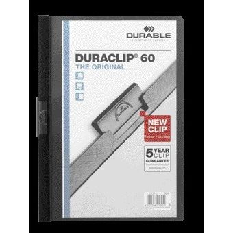 Durable -  Klemmap  duraclip a4 6mm 60v zw | 25 stuks